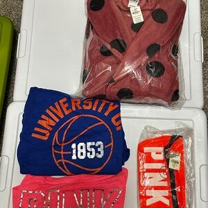PINK Victoria's Secret pink and Black Robe two shirts and fanny pack